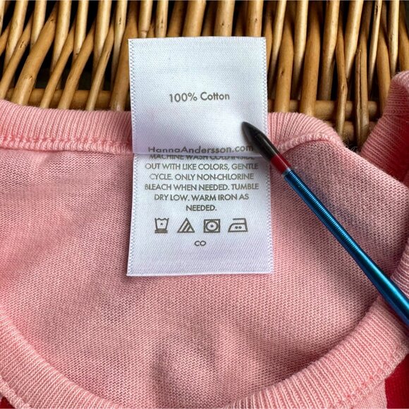 HANNA ANDERSSON Love Hearts Dress Baby 18-24 80 Pink Red Heart Print Valentines - Picture 6 of 6